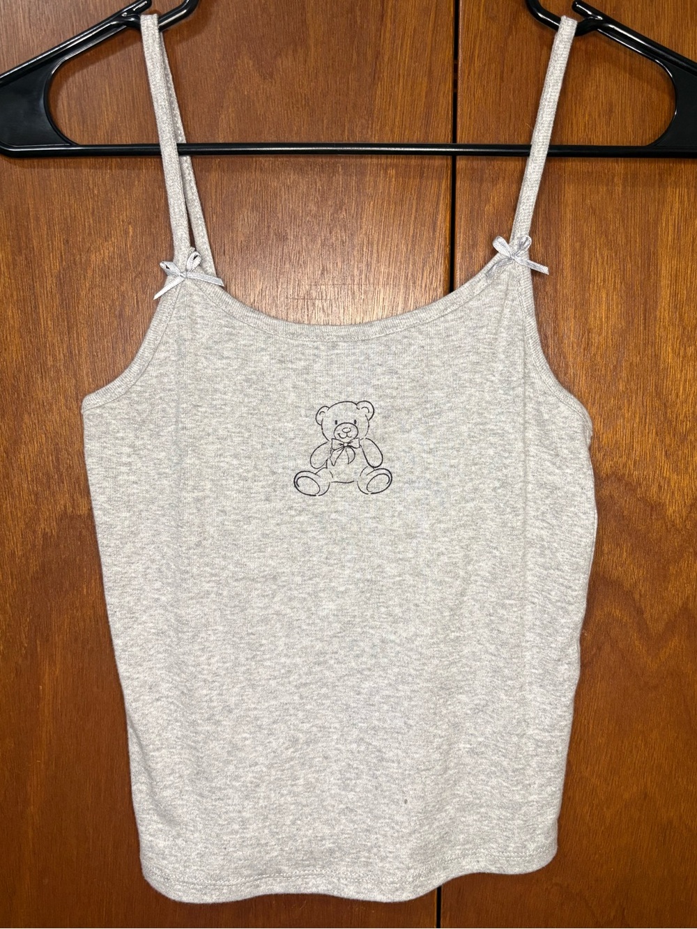 Gray Teddy Graphic Cami Tank Top